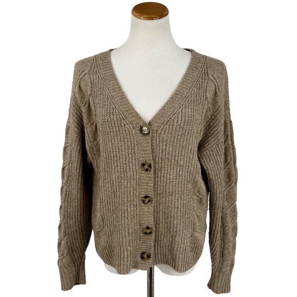 Vintage Y2K Cupcakes & Cashmere Beige Chunky Knit Grandpa Cardigan Cottagecore M - Picture 2 of 13